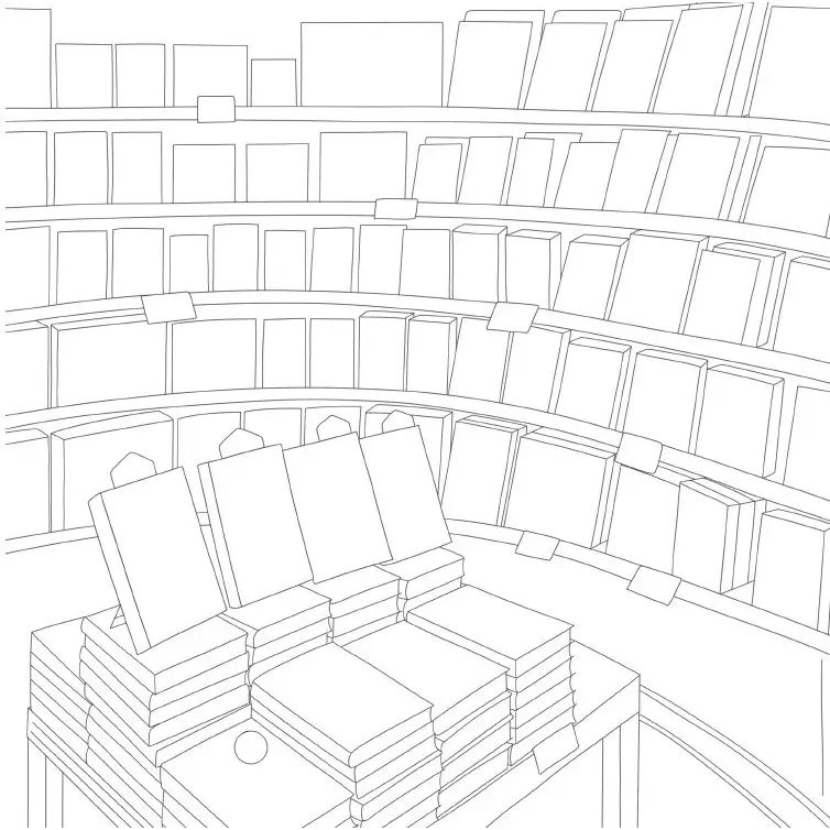 Cozy Bookshops Adult Coloring Book