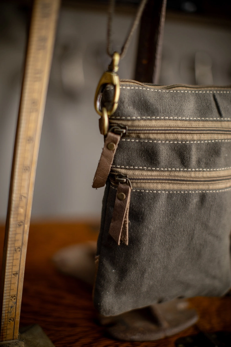 Tree Masterpiece Upcycled Canvas Small Sling Bag