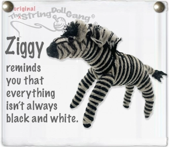 Ziggy the Zebra String Doll Keychain