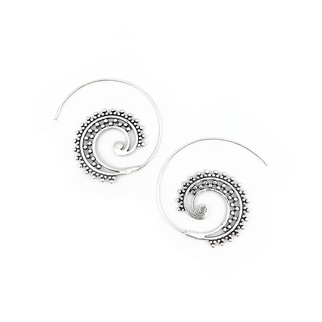 Open Hoop Earrings Filigree Dot