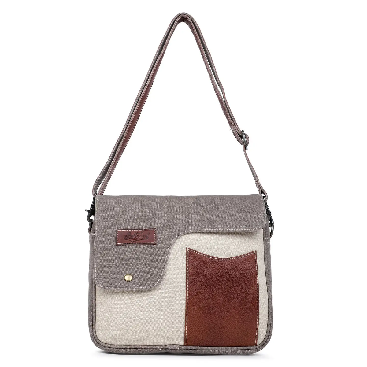 Crossbody Bag Leather Pocket Colorblock