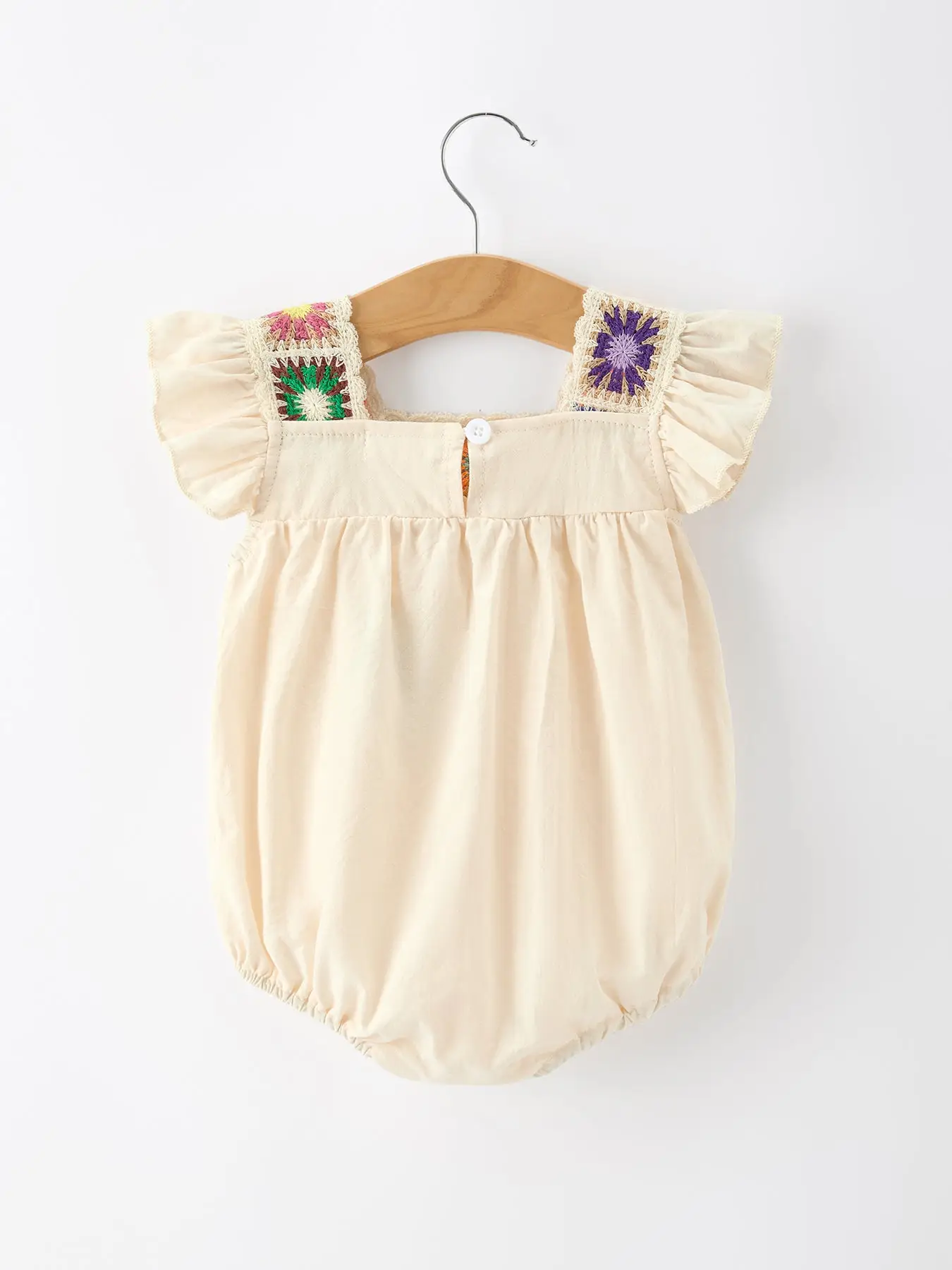 Crochet Square Baby Ruffle Romper