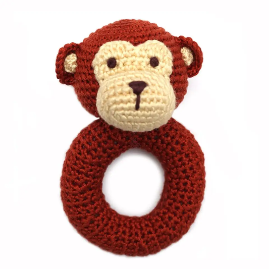 Knit Monkey Ring Rattle