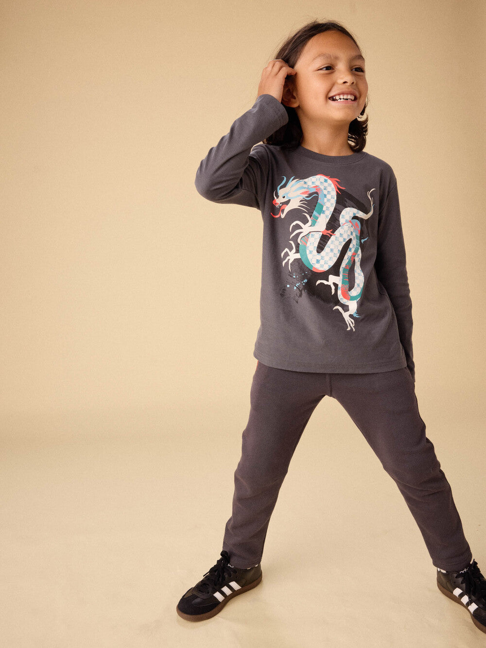 Kids Dragon Long Sleeve Graphic Tee