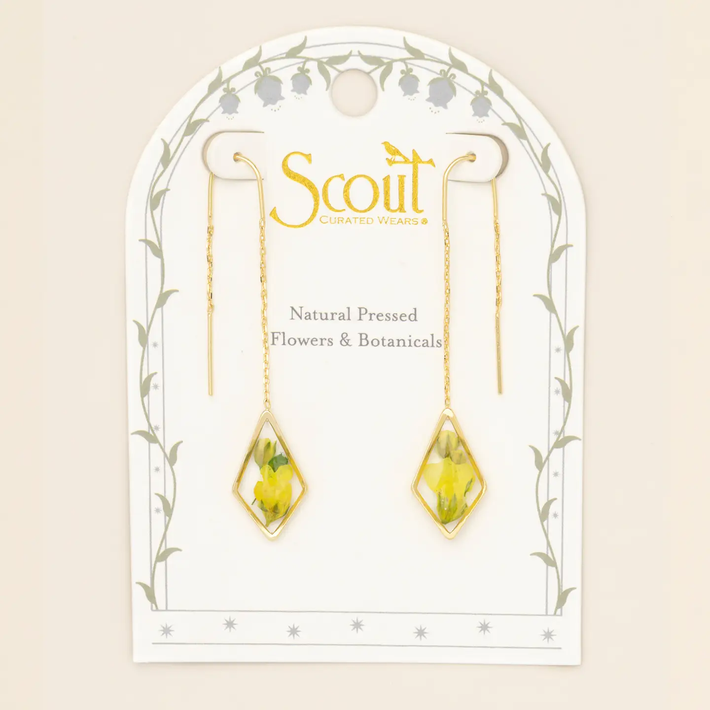 Pressed Flower Threaded Earrings