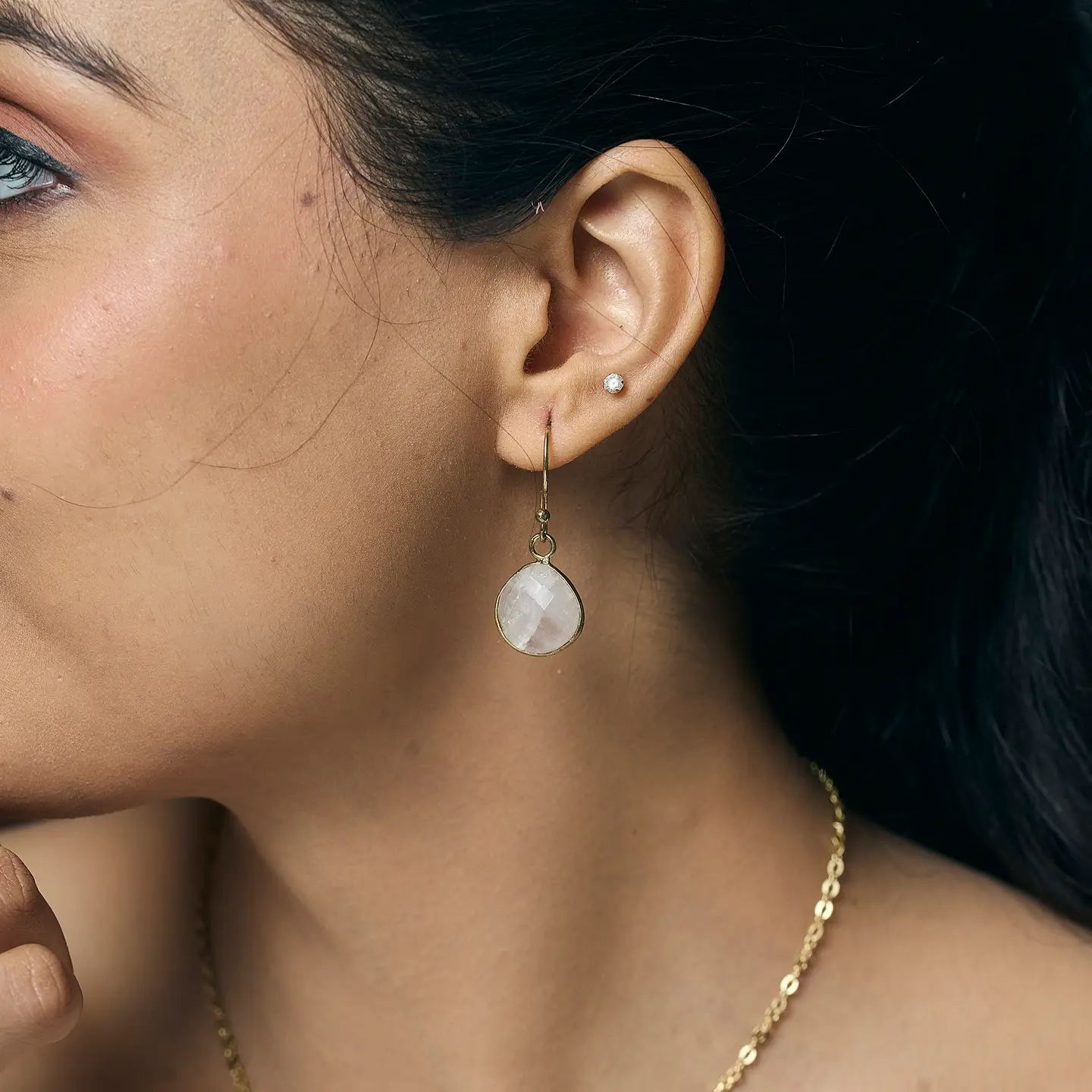 Gold Plated Semi-Precious Stone Earrings