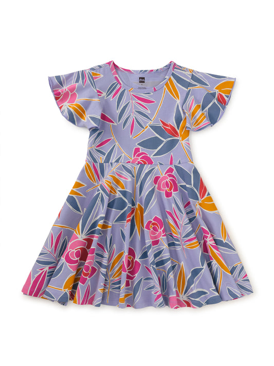 Girls Twirl Dress Tropical Gardenia