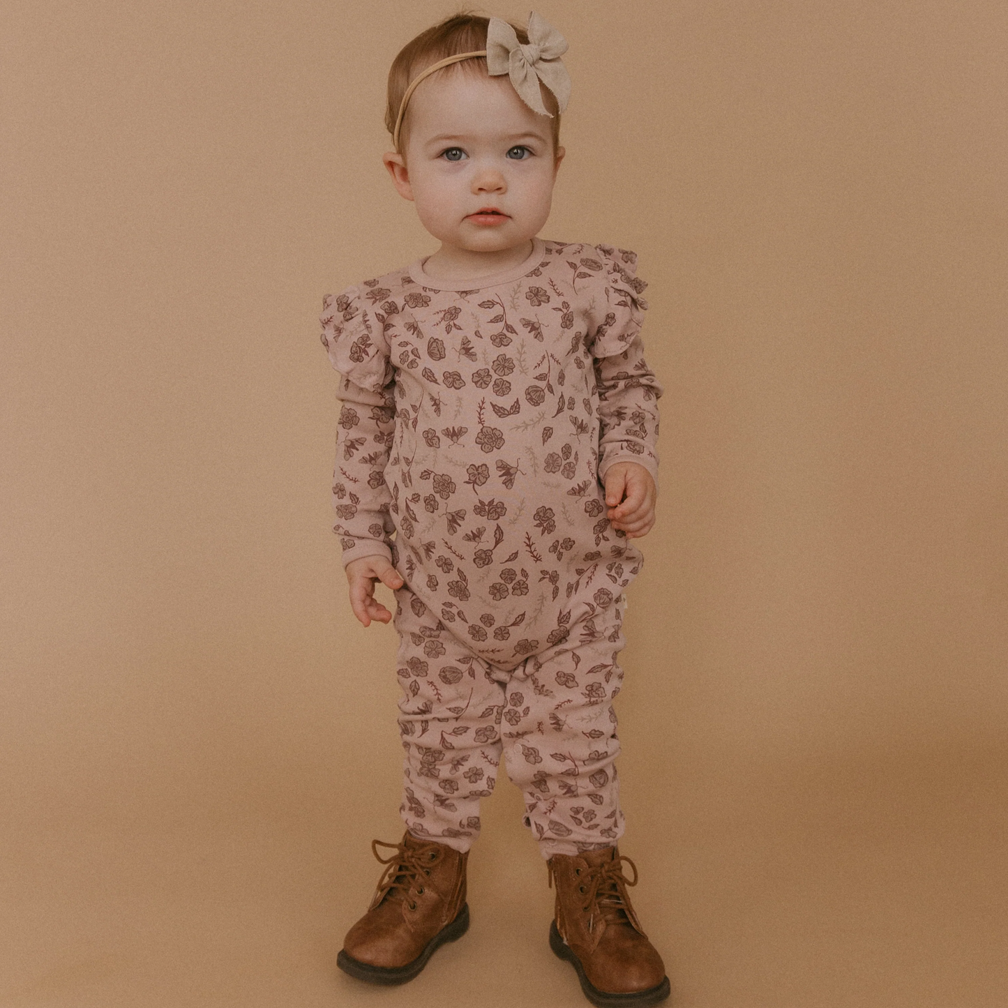 Mystic Floral Organic Ruffle Romper