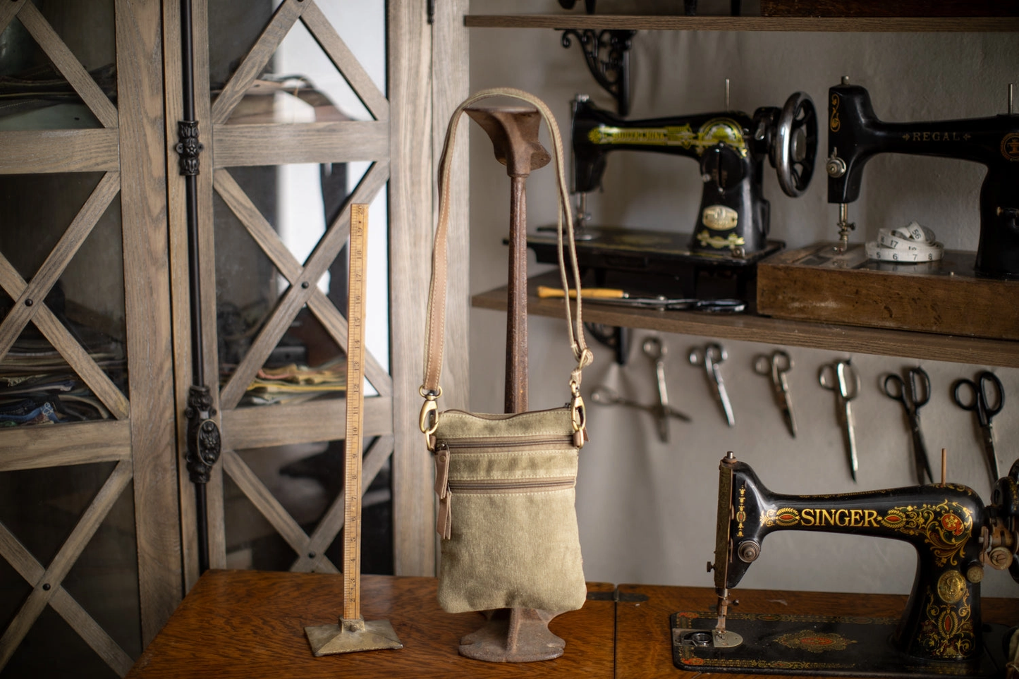 Leaves Upcycled Canvas Small Sling Bag