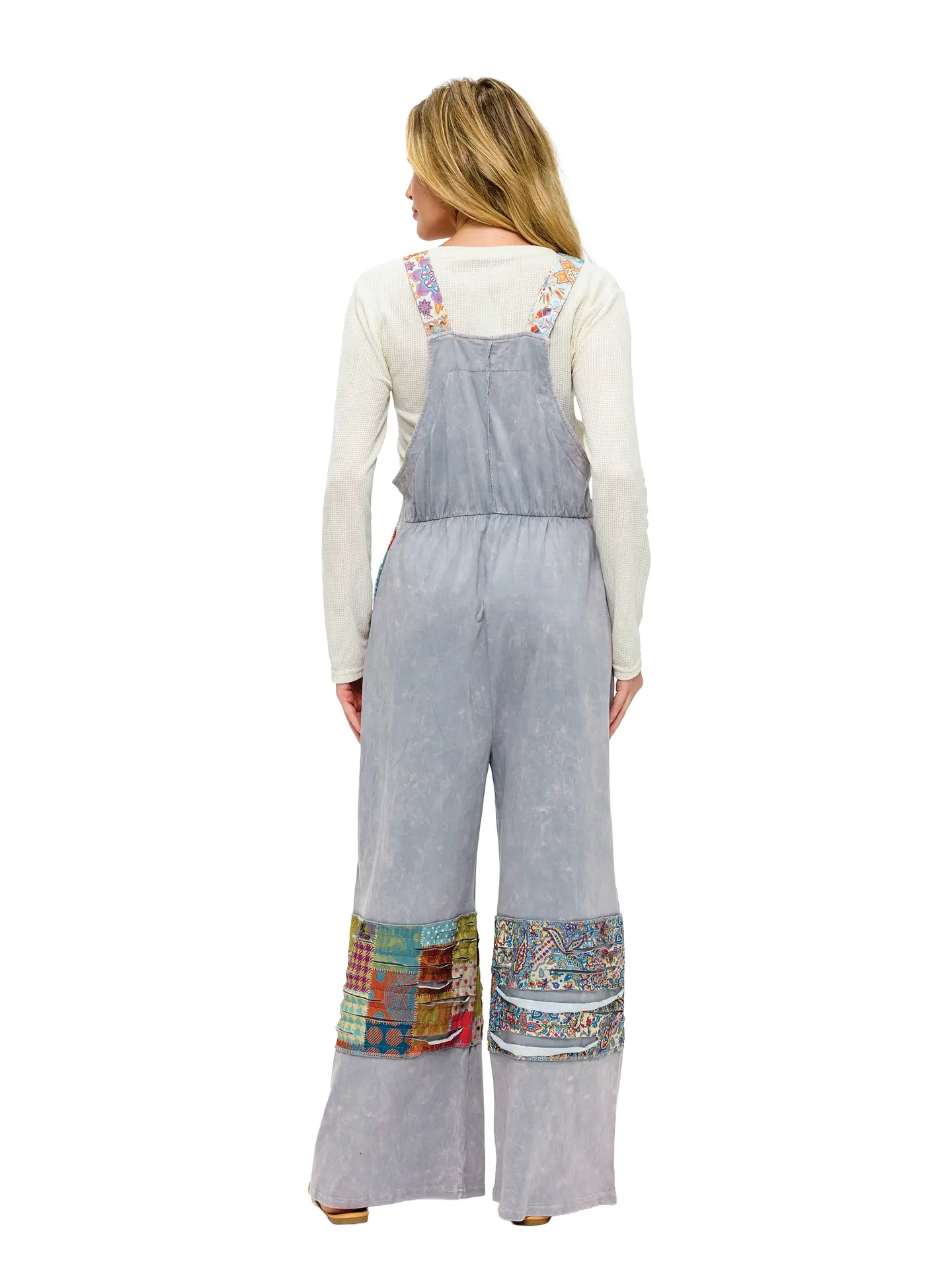 Boho Print Patchwork Razor Cut Romper