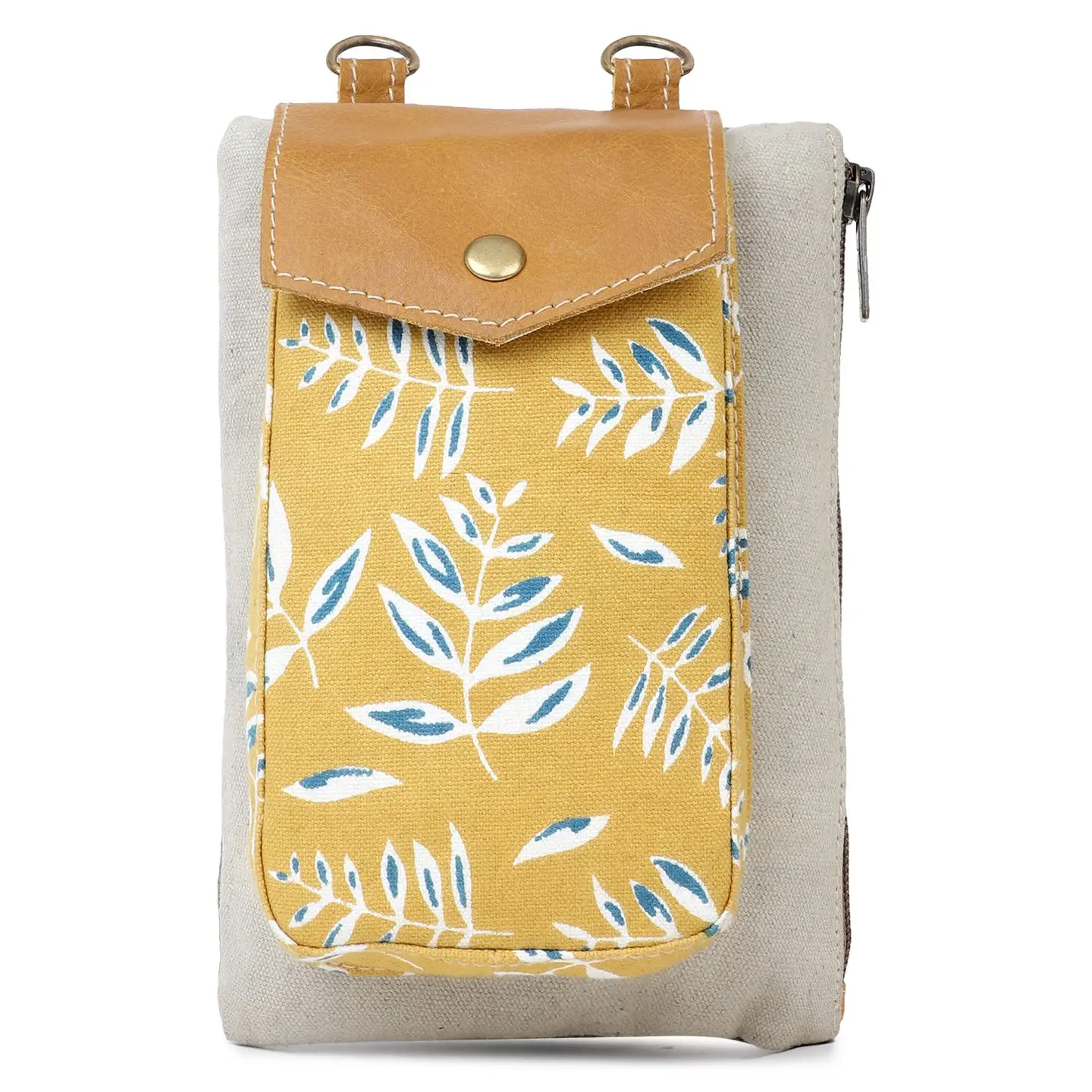 Women's Small Crossbody Bag - Mustard Floral