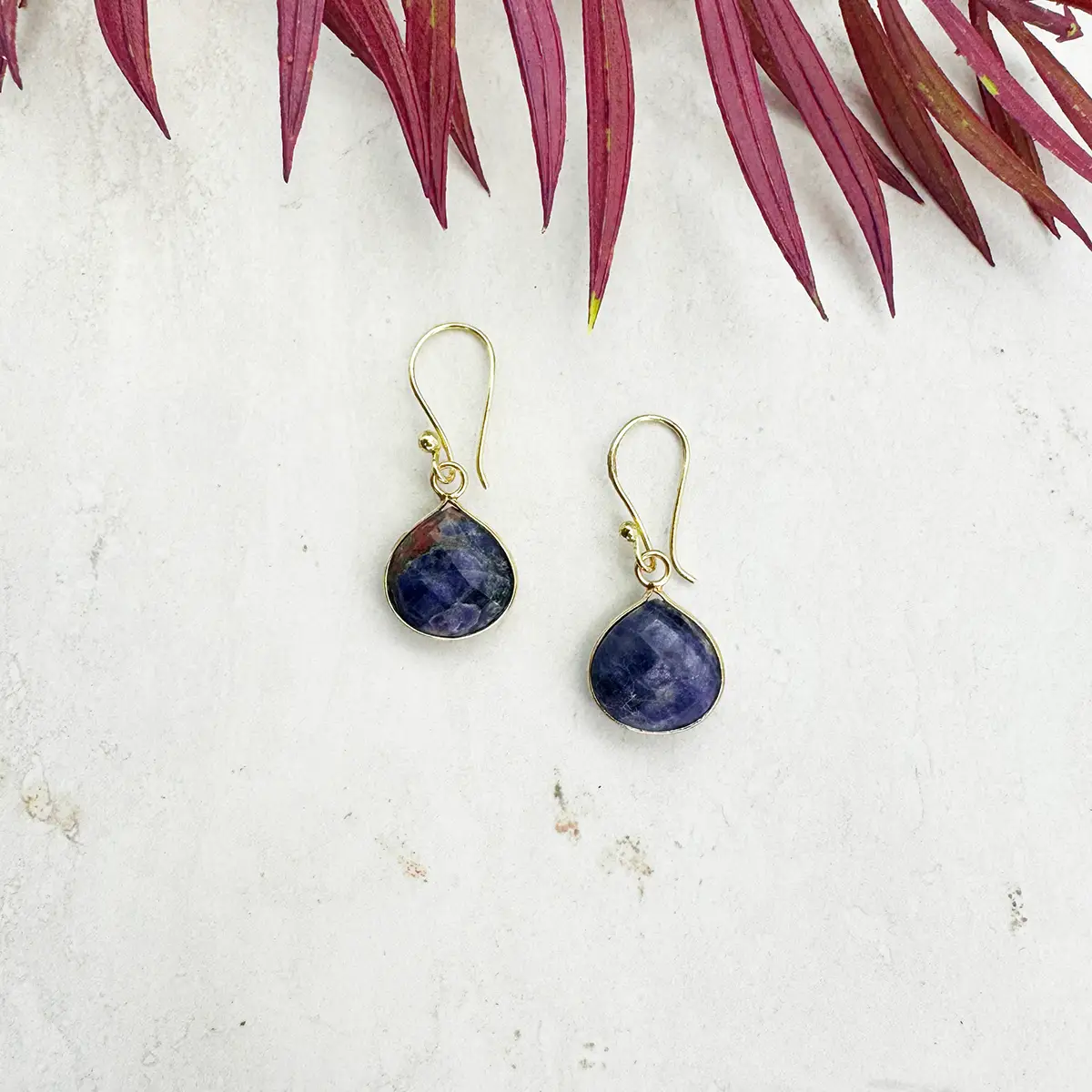 Gold Plated Semi-Precious Stone Earrings