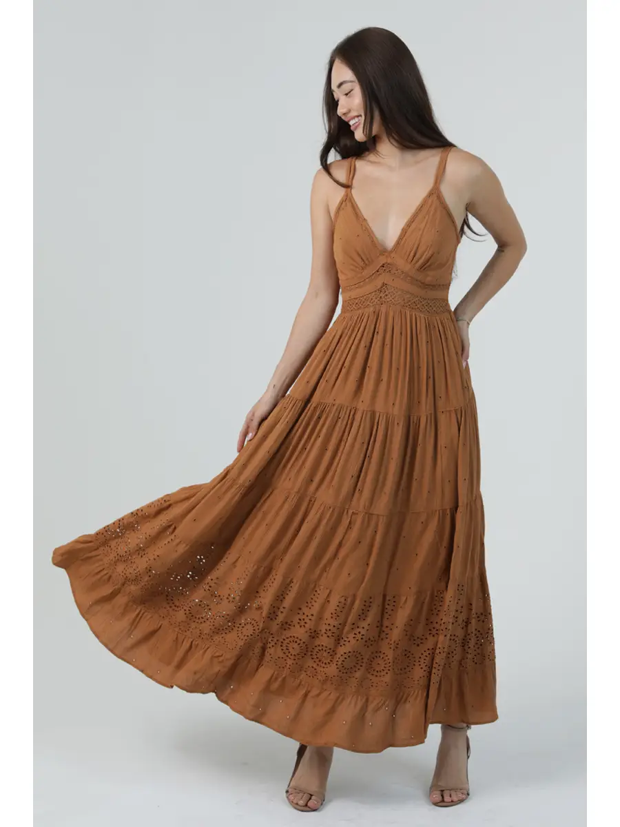 Lace Cutouts Double Strap Dress