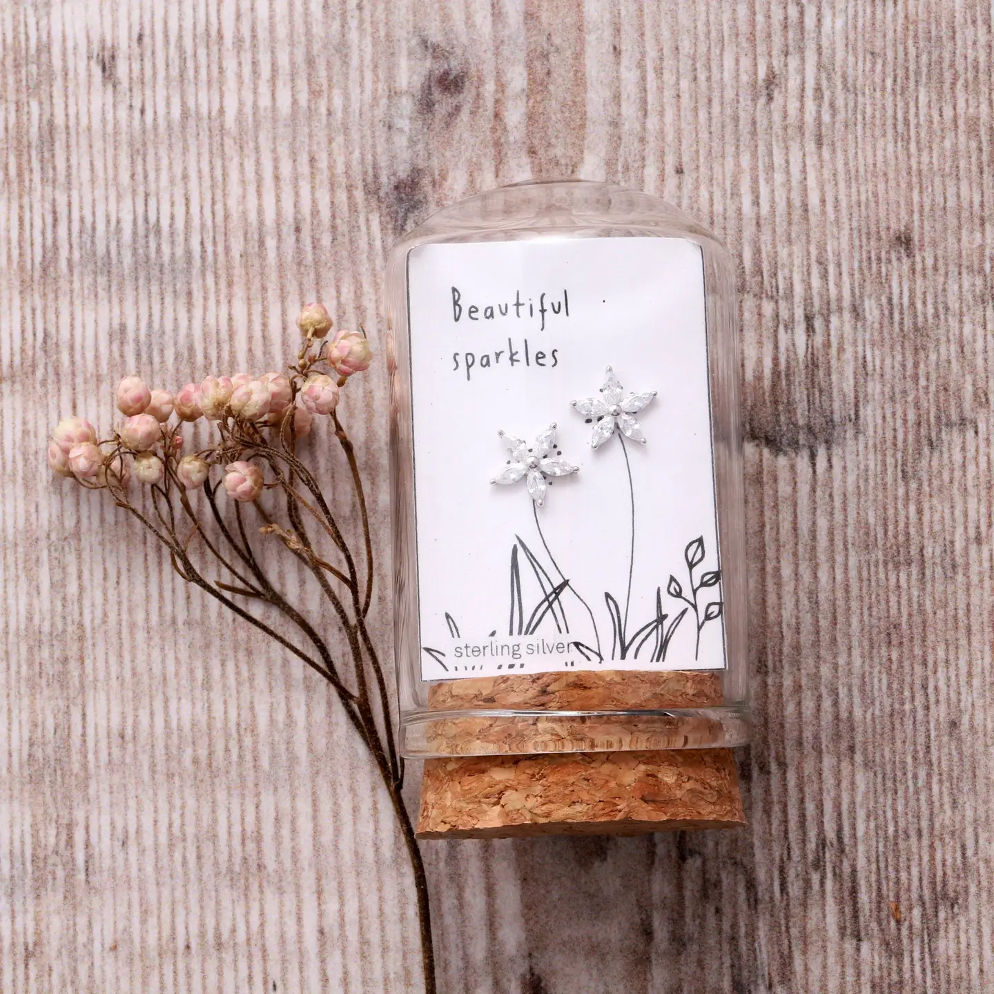 Beautiful Sparkles Crystal Flower Earrings