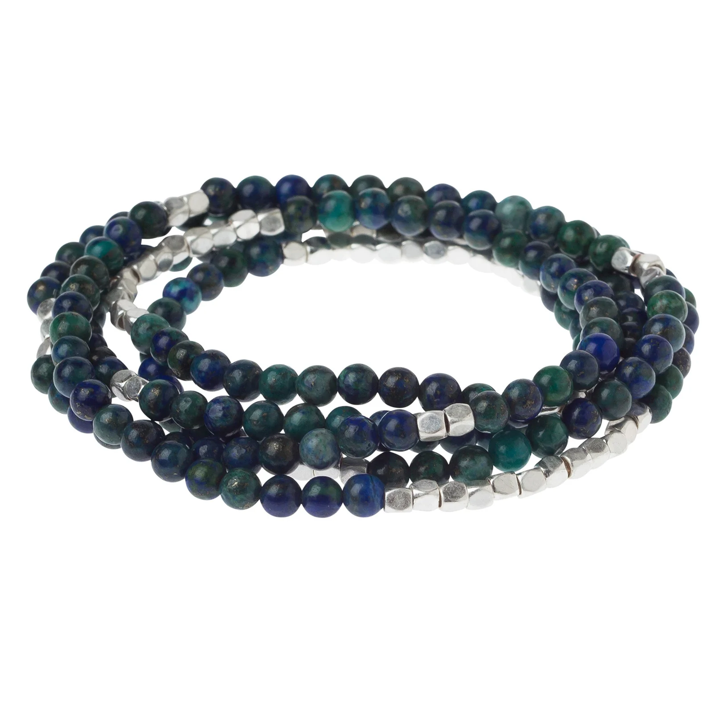 Stone Wrap Bracelet Azurite Silver