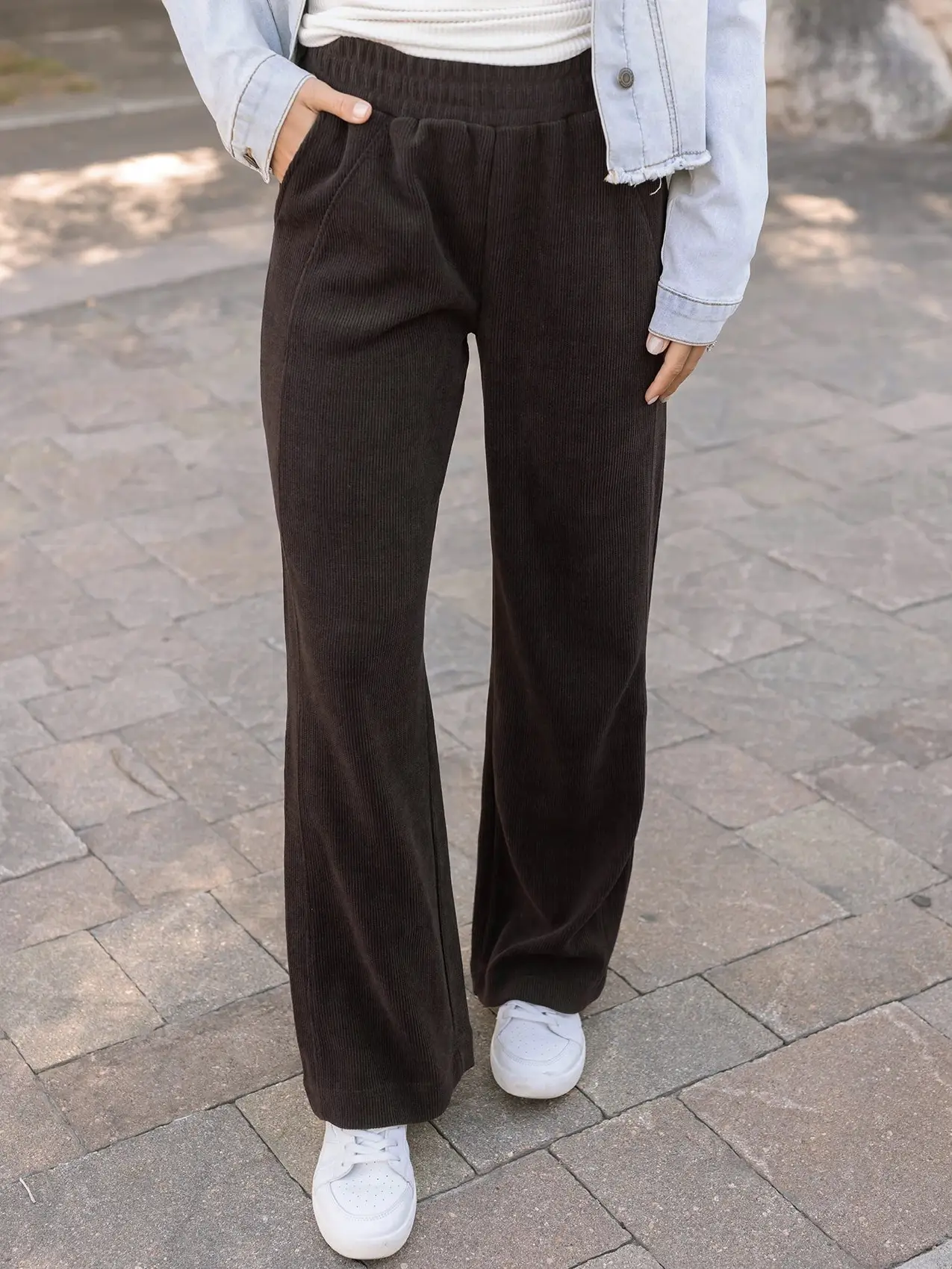 Corded Straight Leg Pants