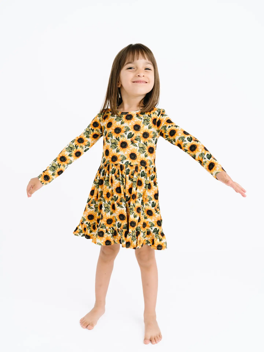 Girls Wild Sunflower Bamboo Dress