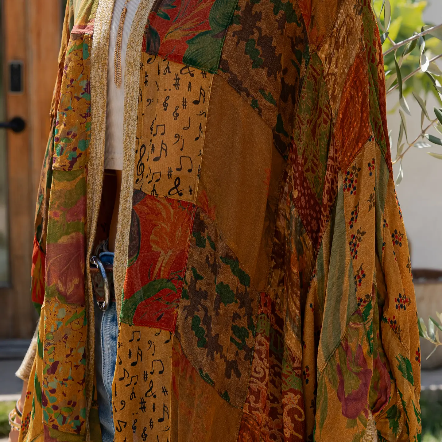 Statement Kimono With Vintage Patches