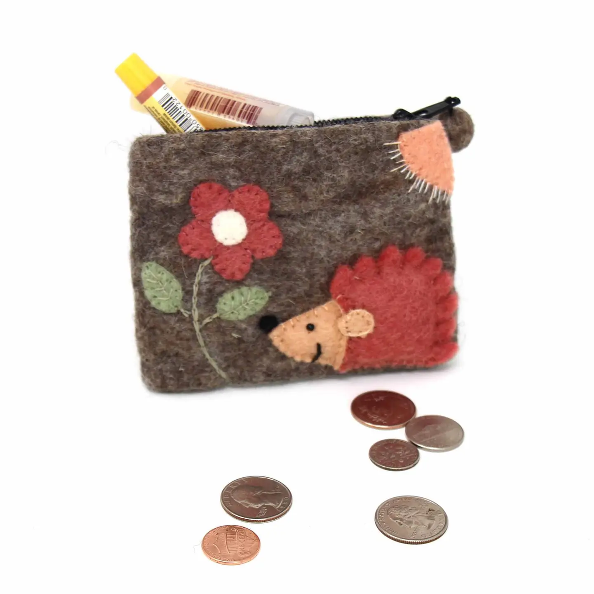 Hedgehog Felt Coin Purse
