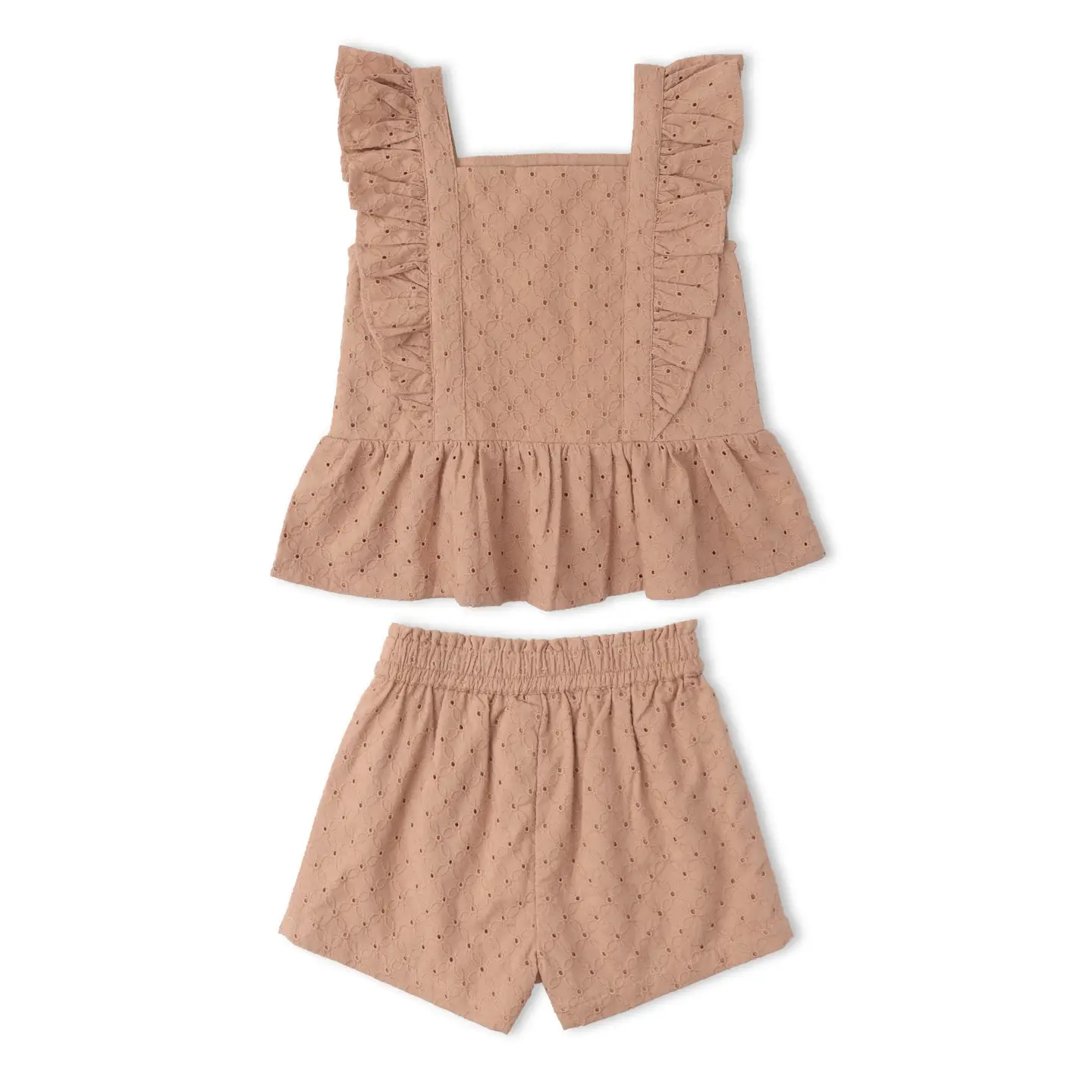 Girls Clay Eyelet Top + Shorts Set