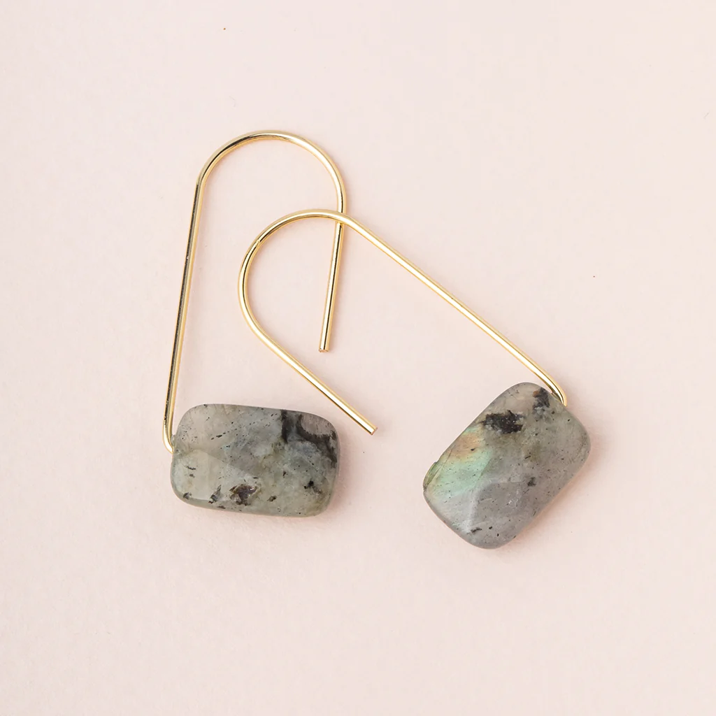 Floating Stone Earrings Labradorite