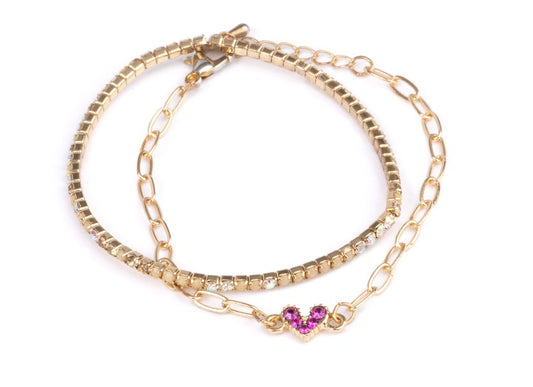 Girls Chic Linked With Love Bracelet Set