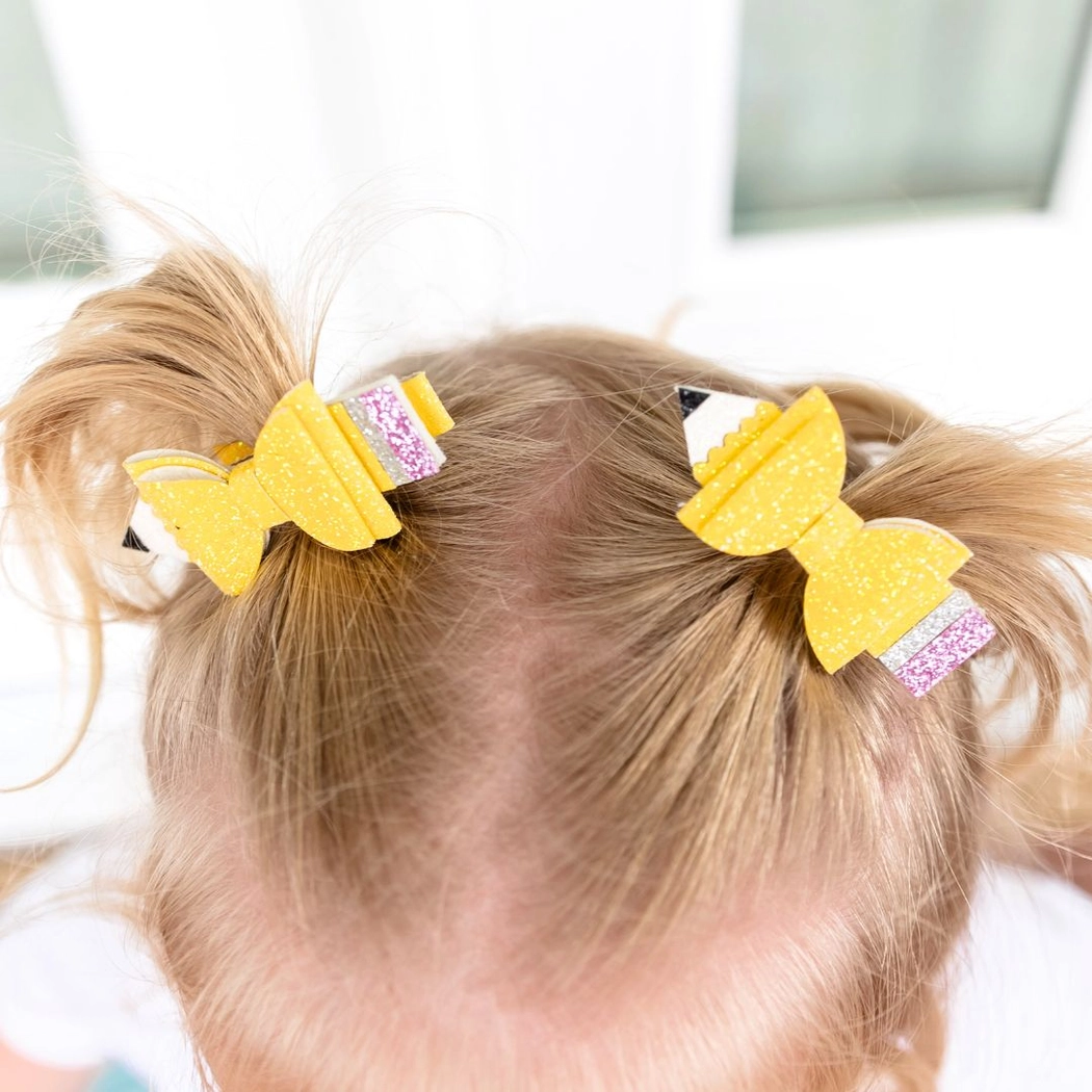 Girls Pencil Hair Clip Set