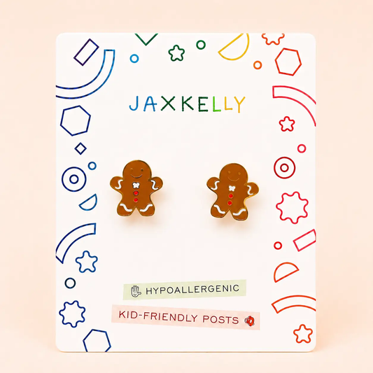 Gingerbread Man Flat Back Earrings