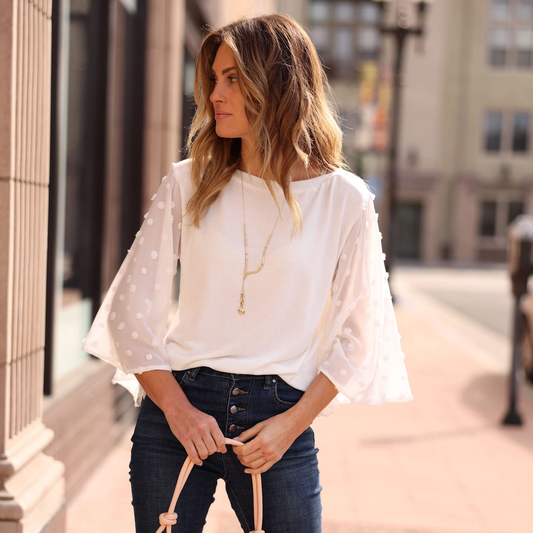 Big Swiss Dot Sleeve Top