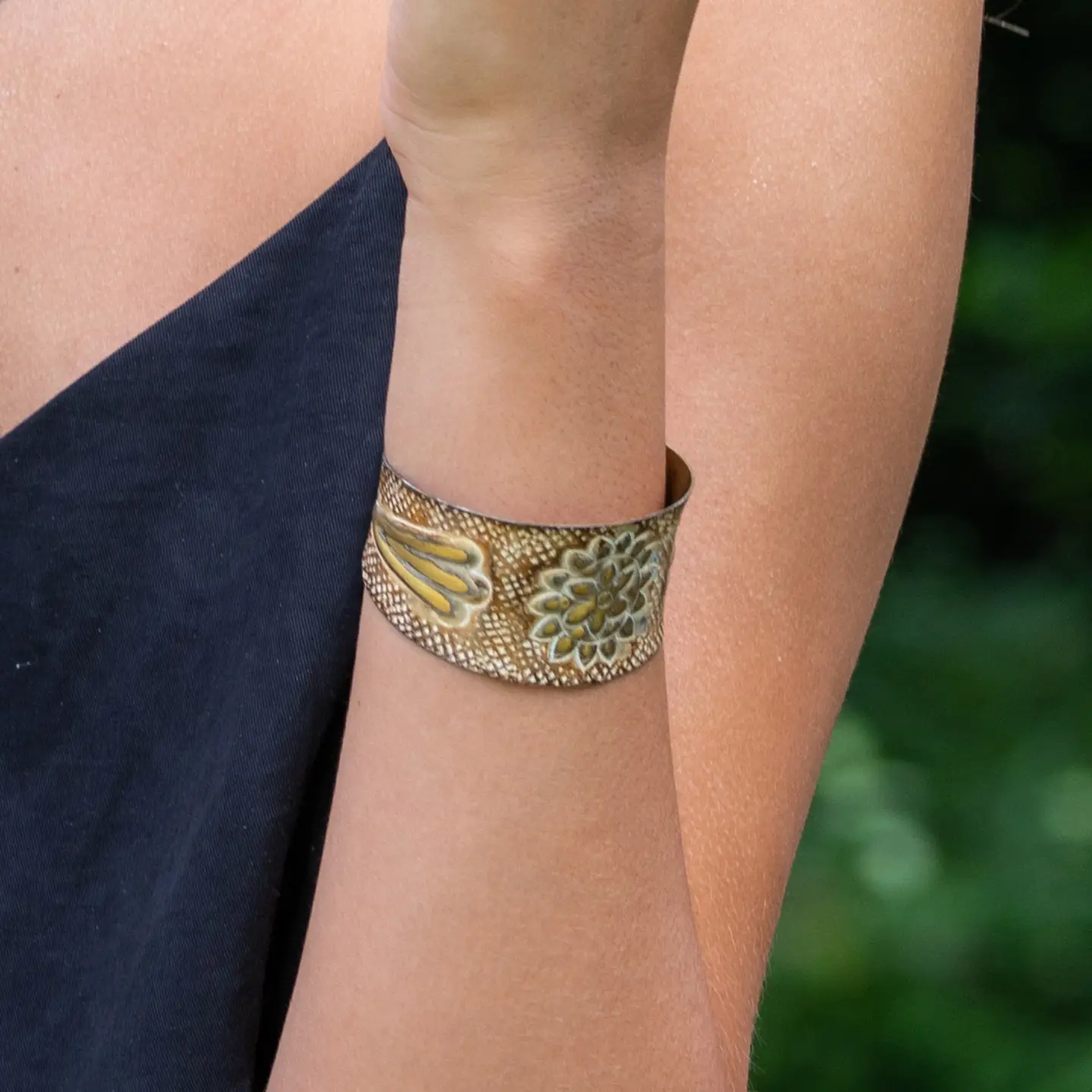 Brass Patina Cuff Bracelet