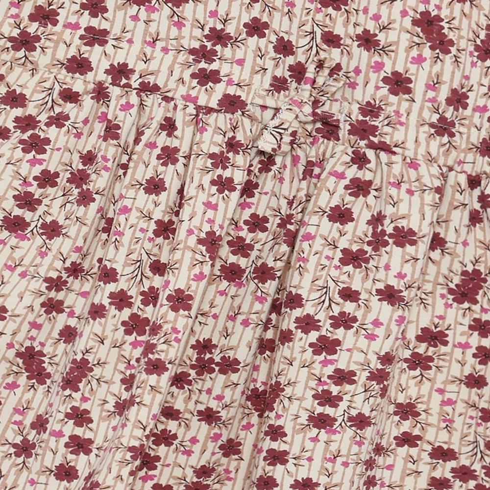 Girls Plum Floral Dress