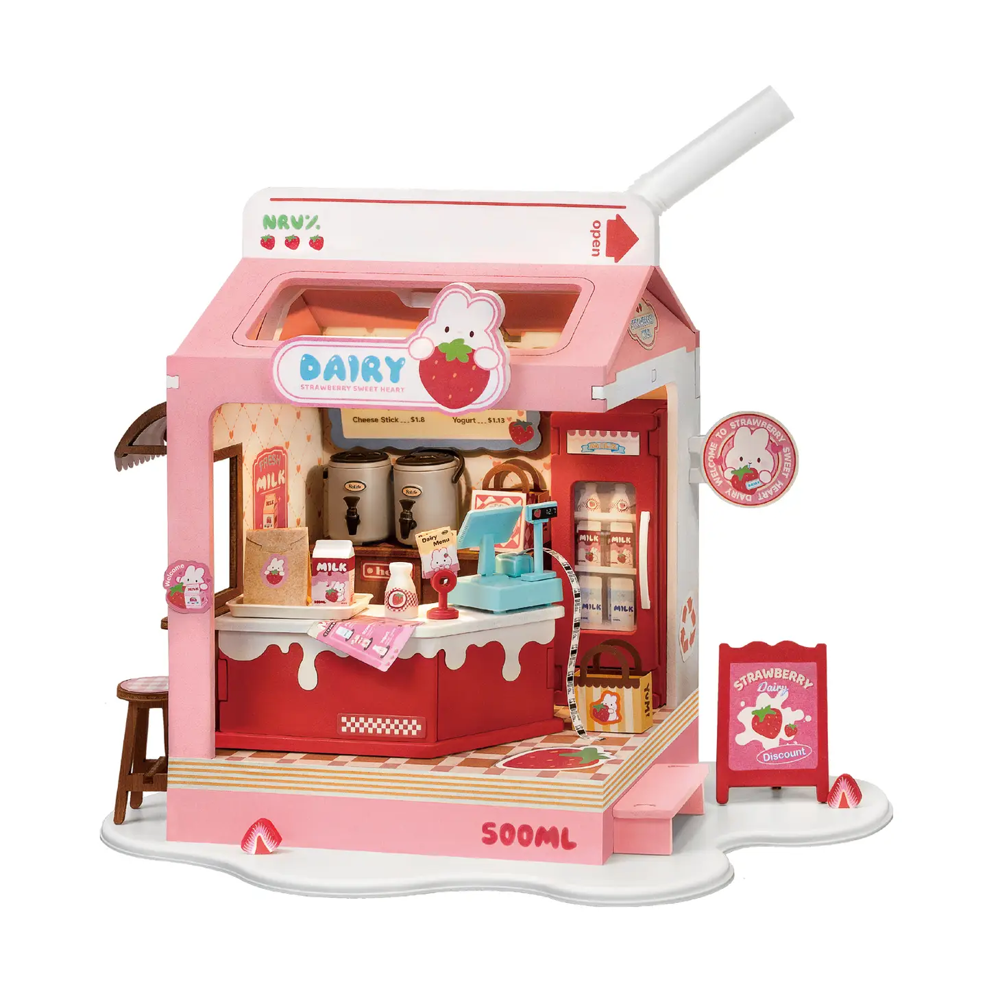 DIY Miniature House Strawberry Milk Box