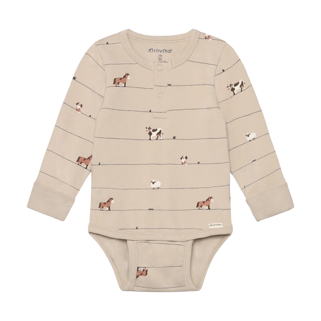 Baby Neutral Farm Stripe Onesie