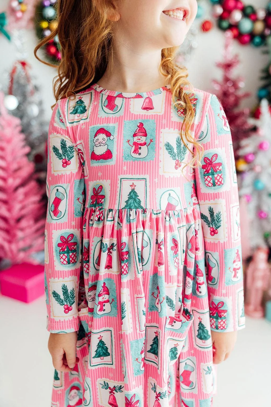 Girls Dear Santa Twirl Dress