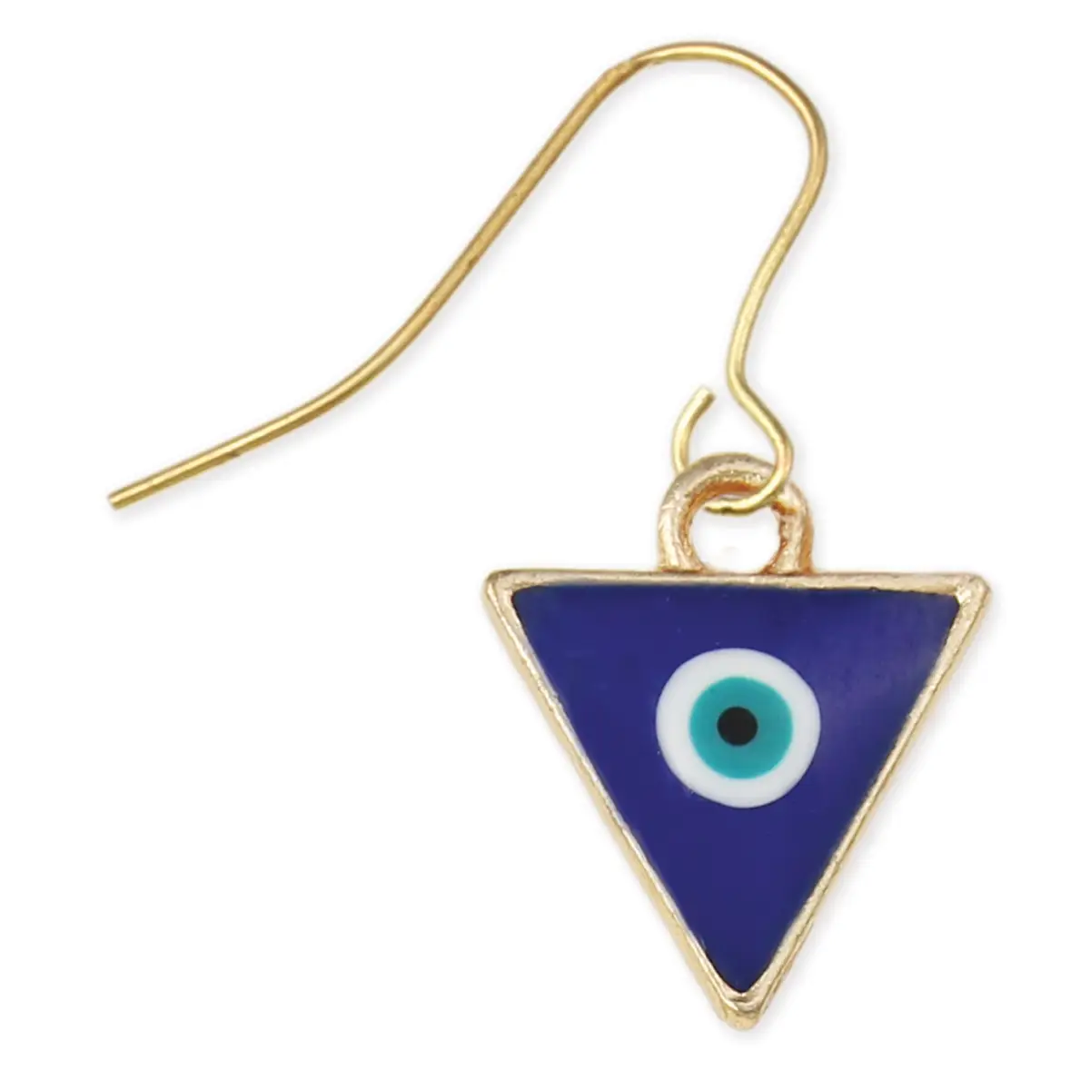 Evil Eye Gold Triangle Earrings