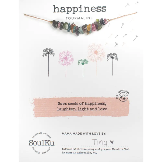 Seed Necklace - Rainbow Tourmaline for Happiness