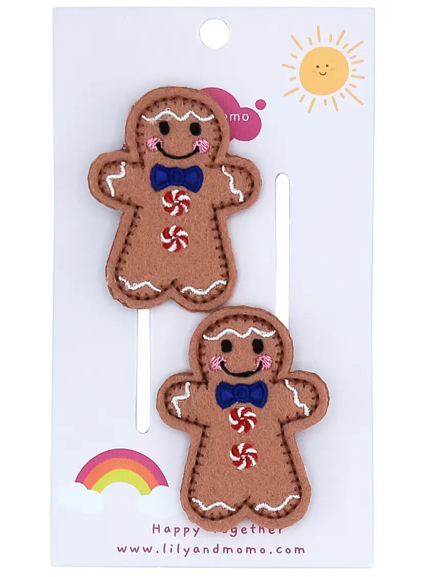 The Gingerbread Friend Hair Clips