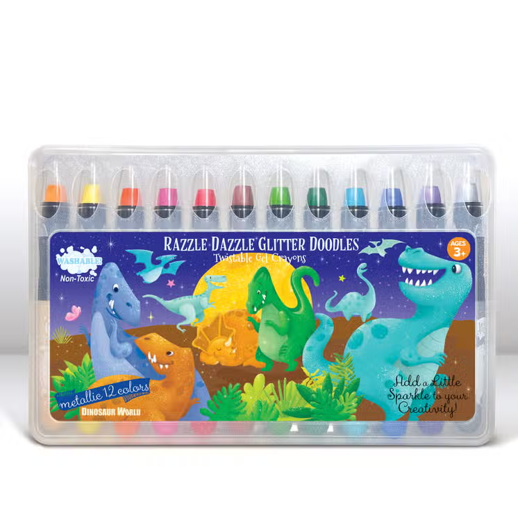 Glitter Gel Crayons Dinosaur