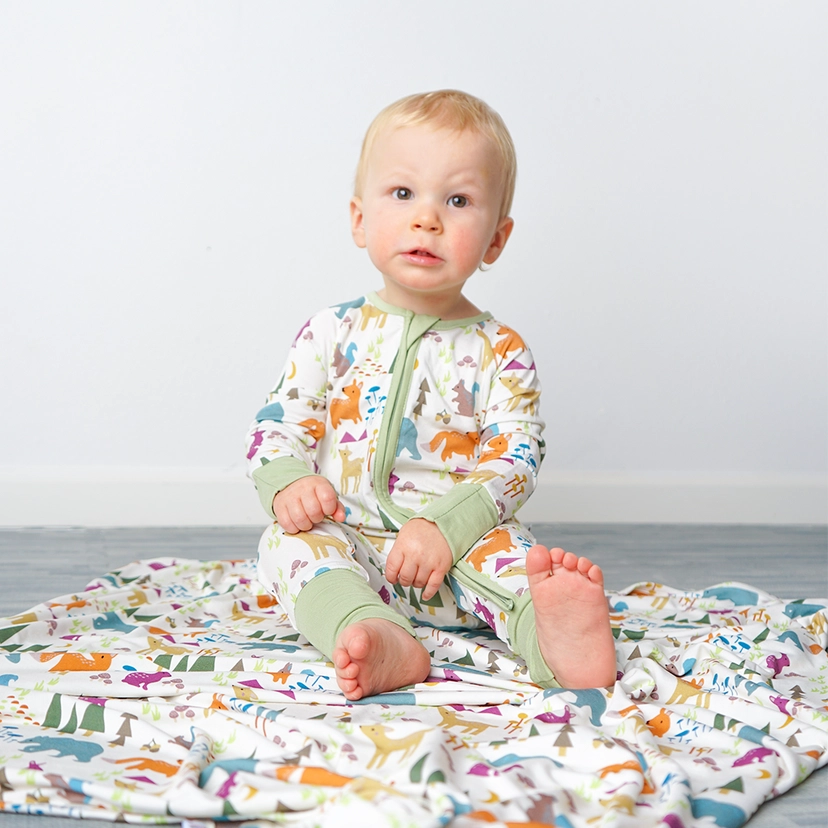 Luxury Bamboo Blanket Swaddle - Forest Friends