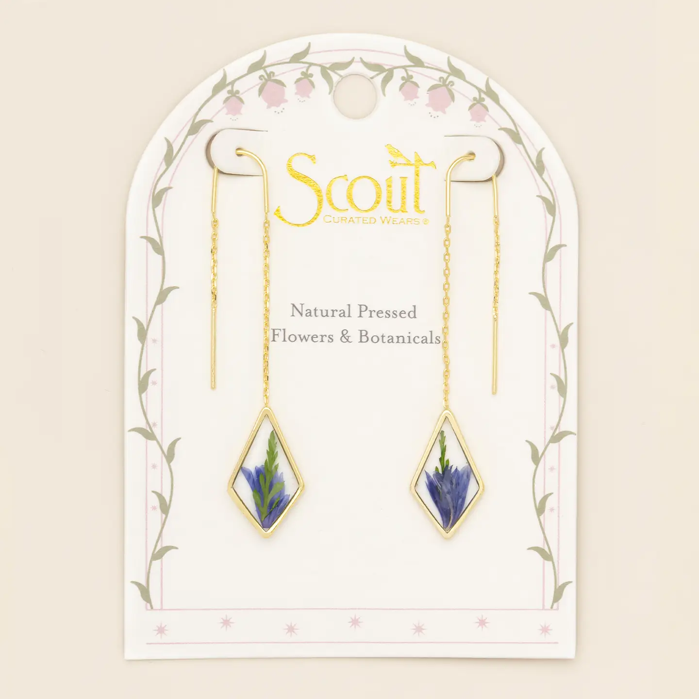 Pressed Flower Threaded Earrings