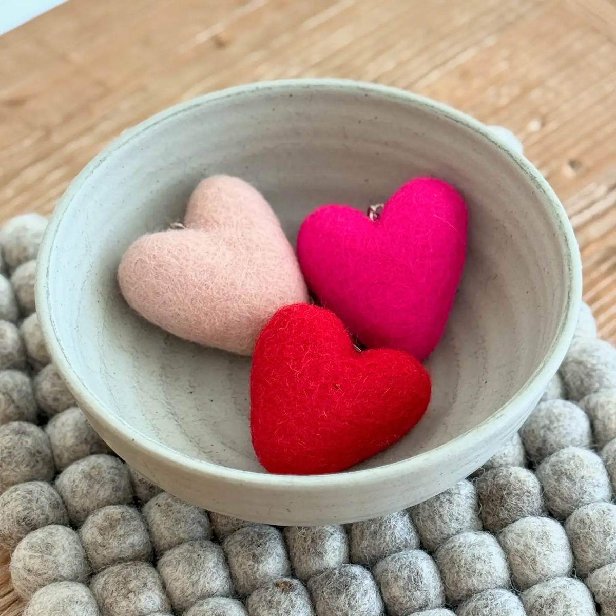 Felted Heart Keychain