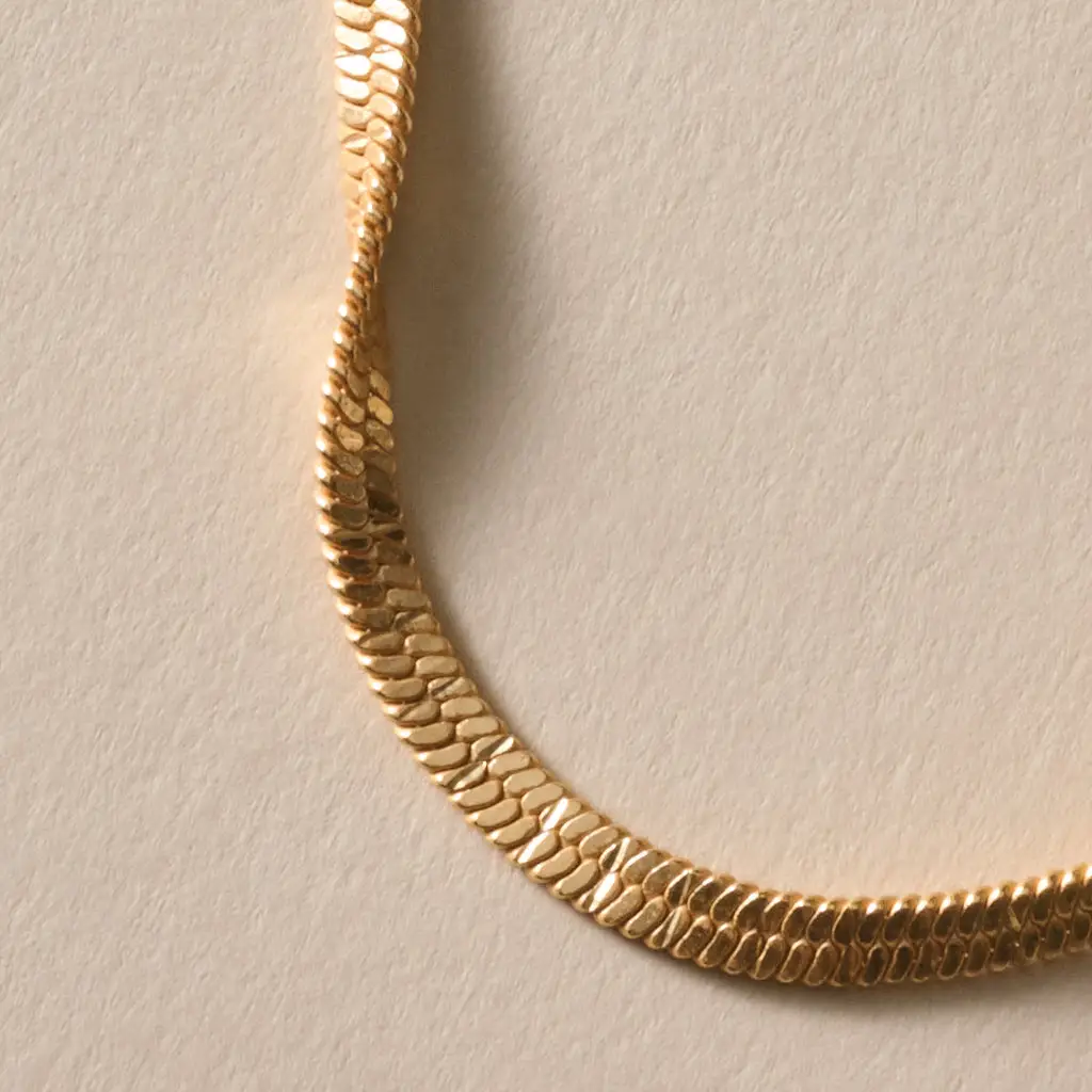 Zara Gold Tone Snake Necklace