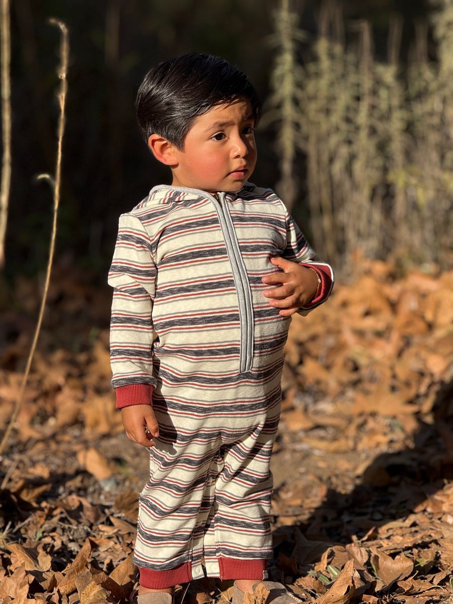 Baby Striped Hooded Romper