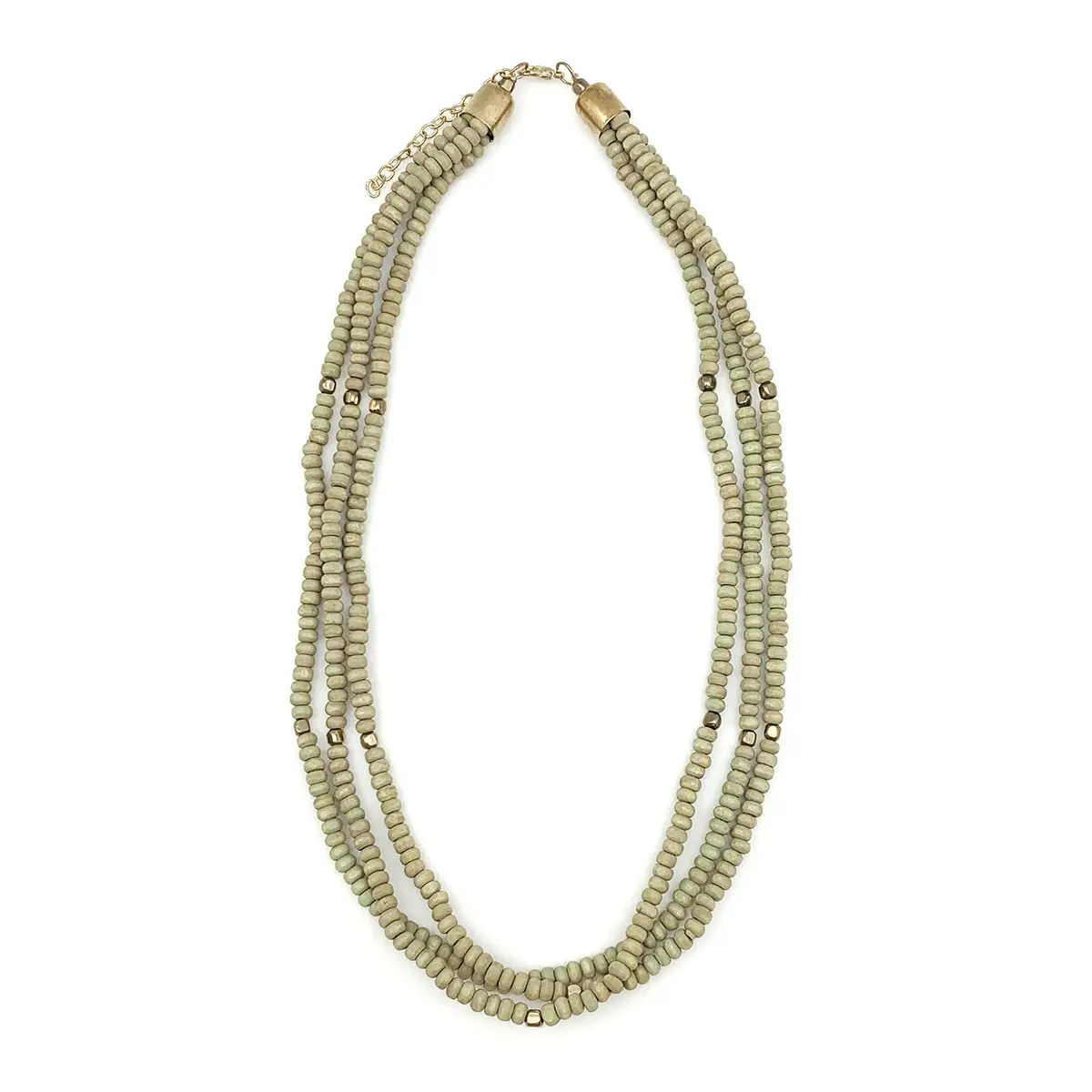 Beaded Chromatic 3 Strand Short Necklace