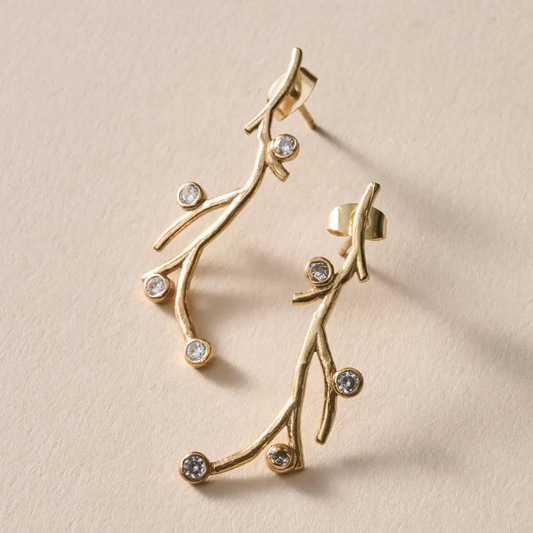 Yatra Branch + Stone Climber Earrings