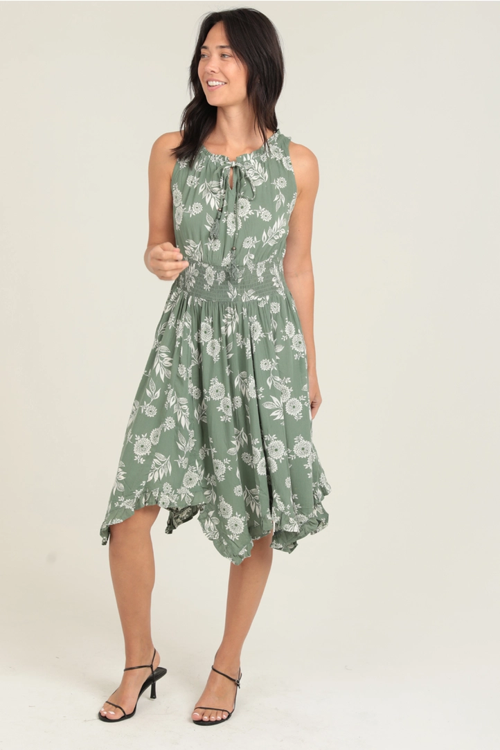 Leaves + Floral Tank Dress