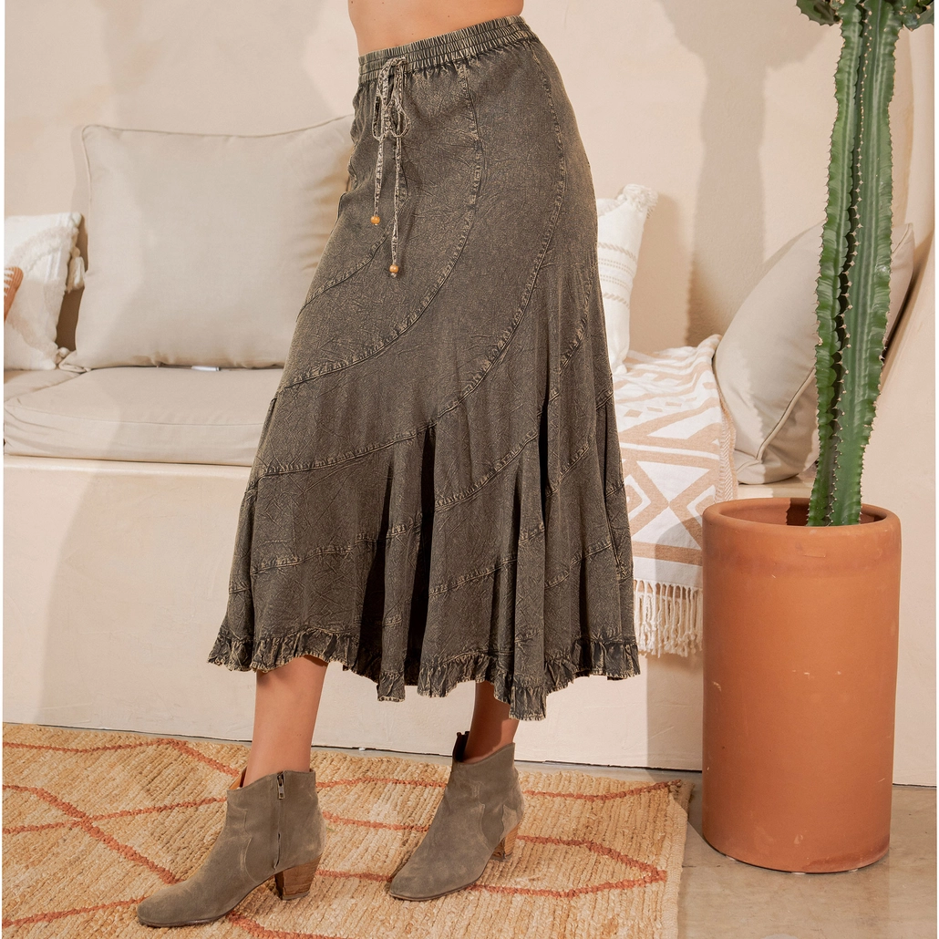 Boho Flair Asymmetrical Panel Skirt