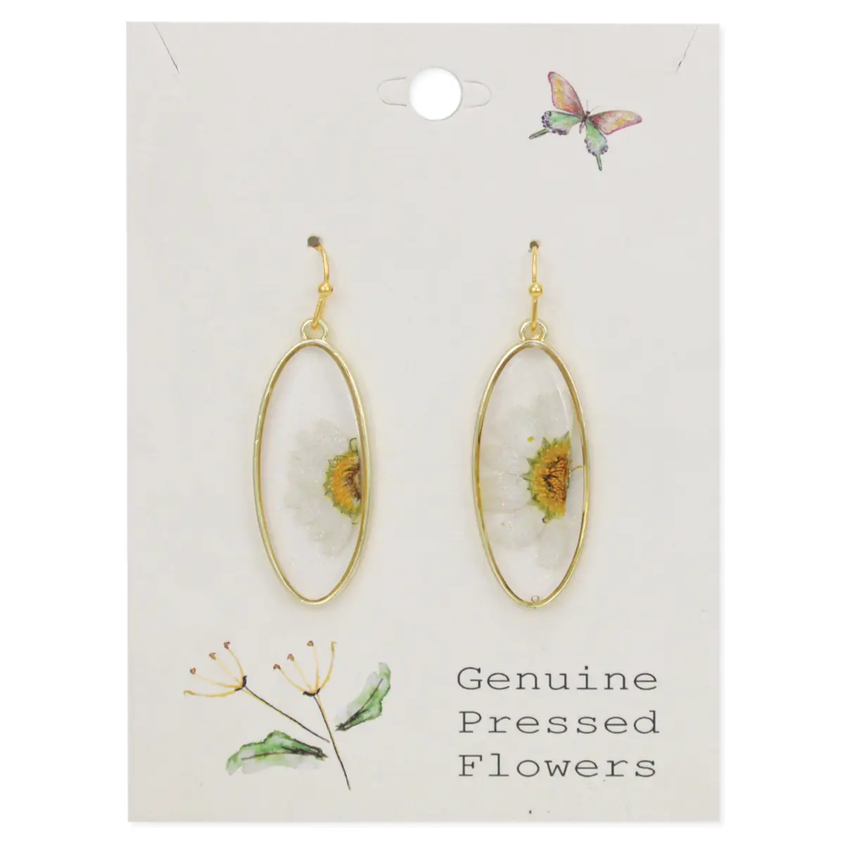 Delicate Daisy Dried Flowers Earrings