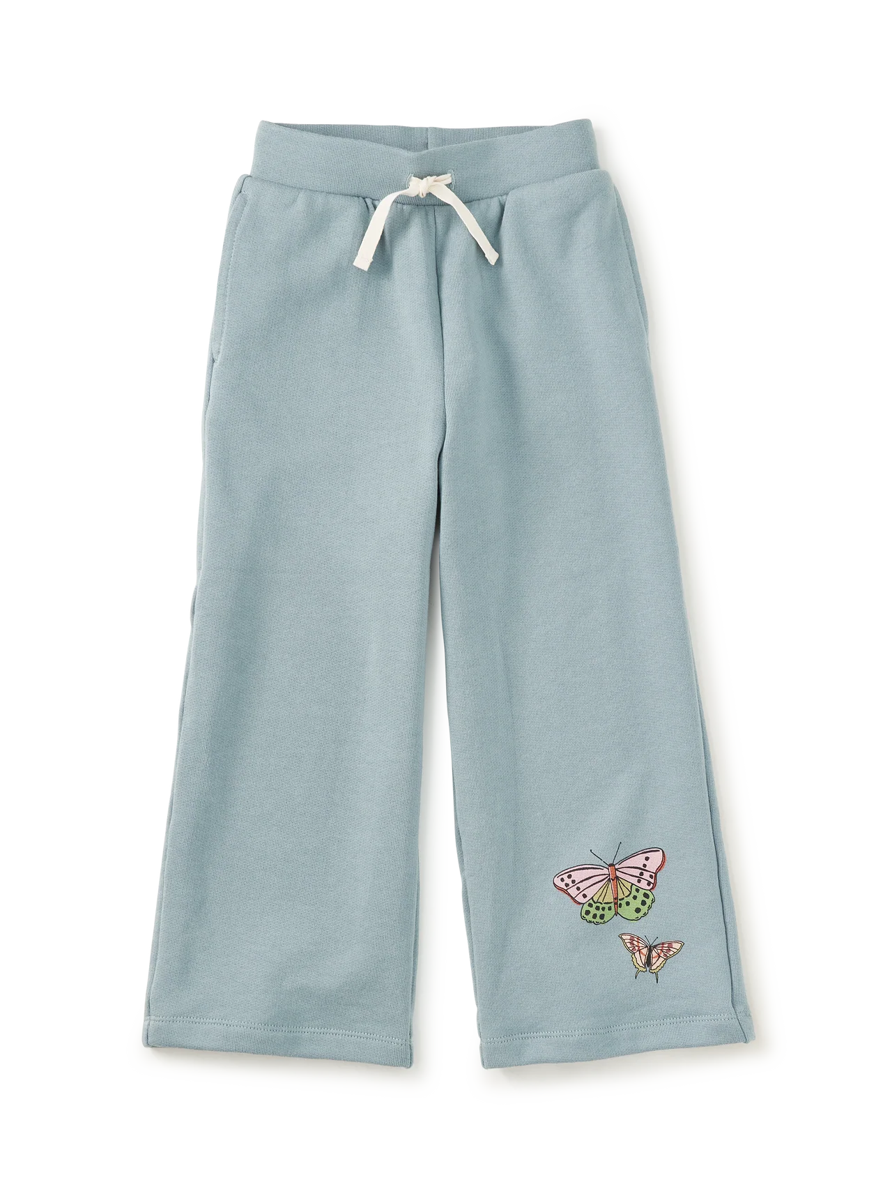 Girls Butterfly Wide Leg French Terry Pants