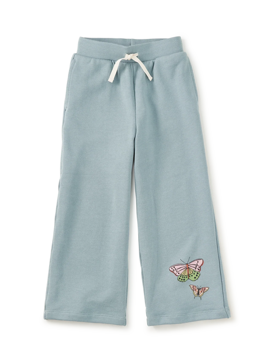 Girls Butterfly Wide Leg French Terry Pants